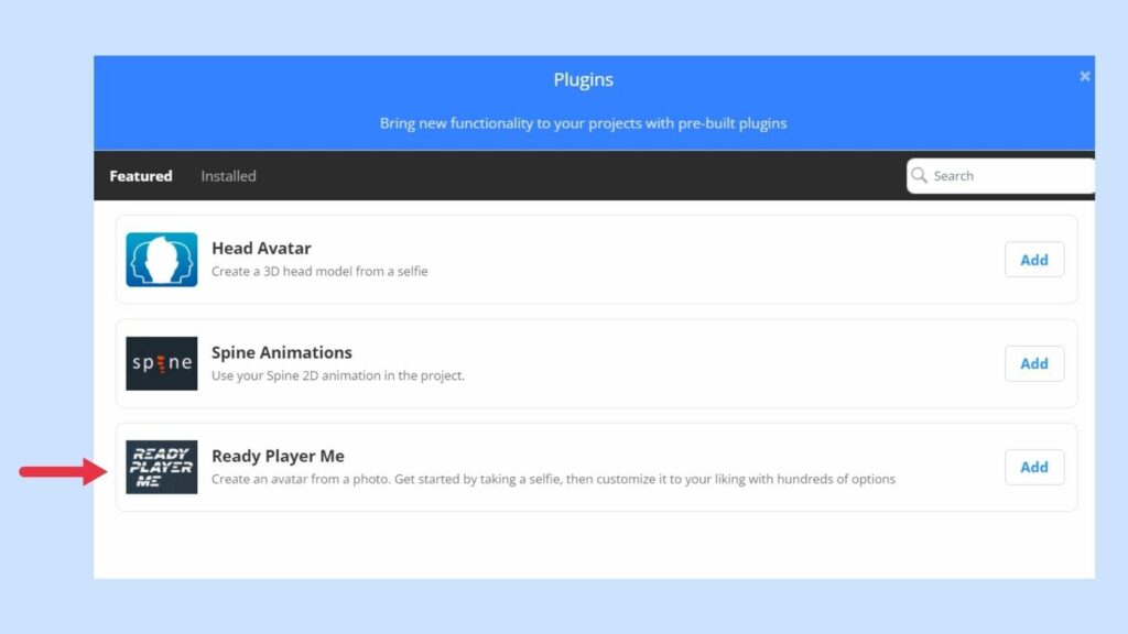 New in MyWebAR: Ready Player Me Plugin